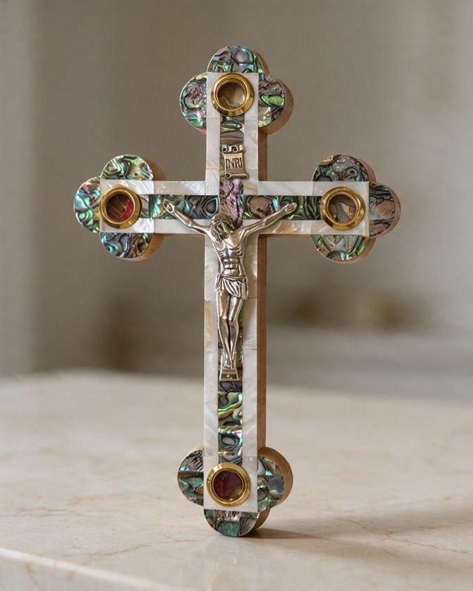Abalone & Pearl Crucifix, photo 2 of 4