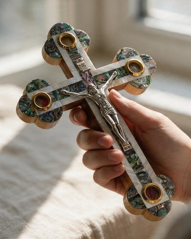 Abalone & Pearl Crucifix, photo 4 of 4