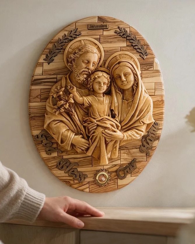 Holy Family "God Bless Our Home" Plaque