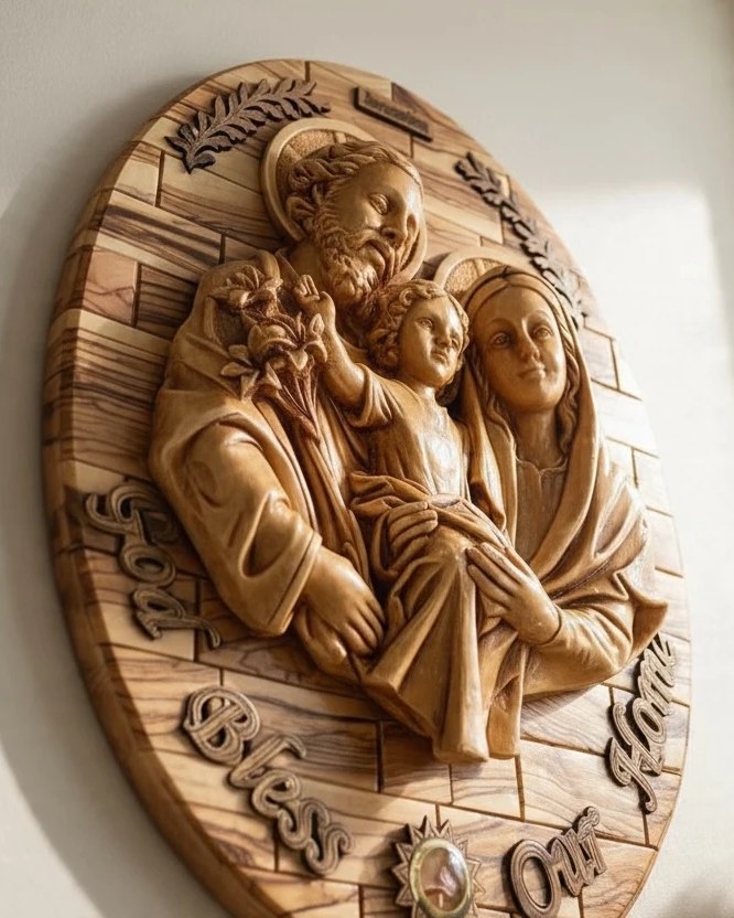 Holy Family "God Bless Our Home" Plaque