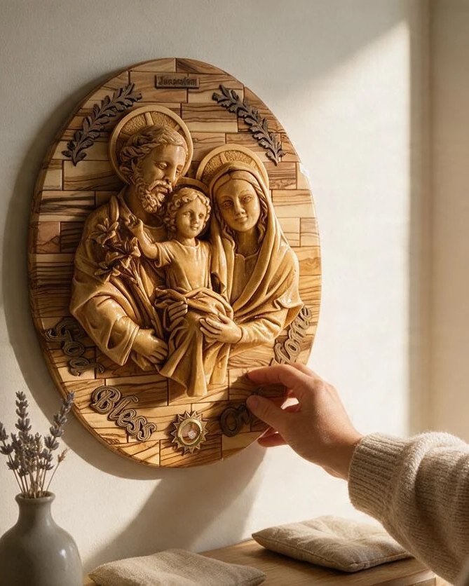 Holy Family "God Bless Our Home" Plaque