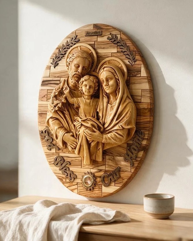 Holy Family "God Bless Our Home" Plaque